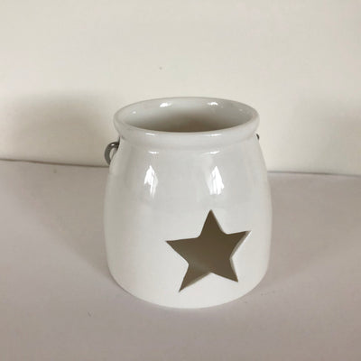 White Porcelain Star Tea Light Holder