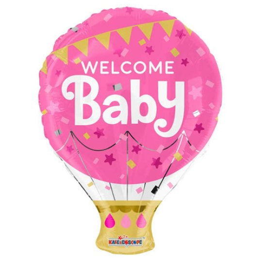 Welcome Baby Pink Hot Air Balloon