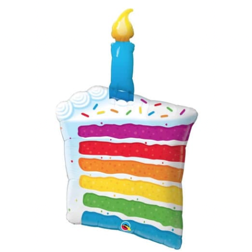 Rainbow Cake & Candle Supershape Balloon