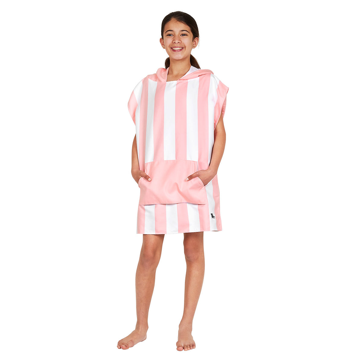 Quick Dry Kids Hooded Towel/Poncho - Malibu Pink - Dock & Bay