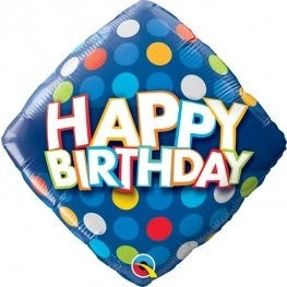 Blue & Colourful Dots Birthday Balloon