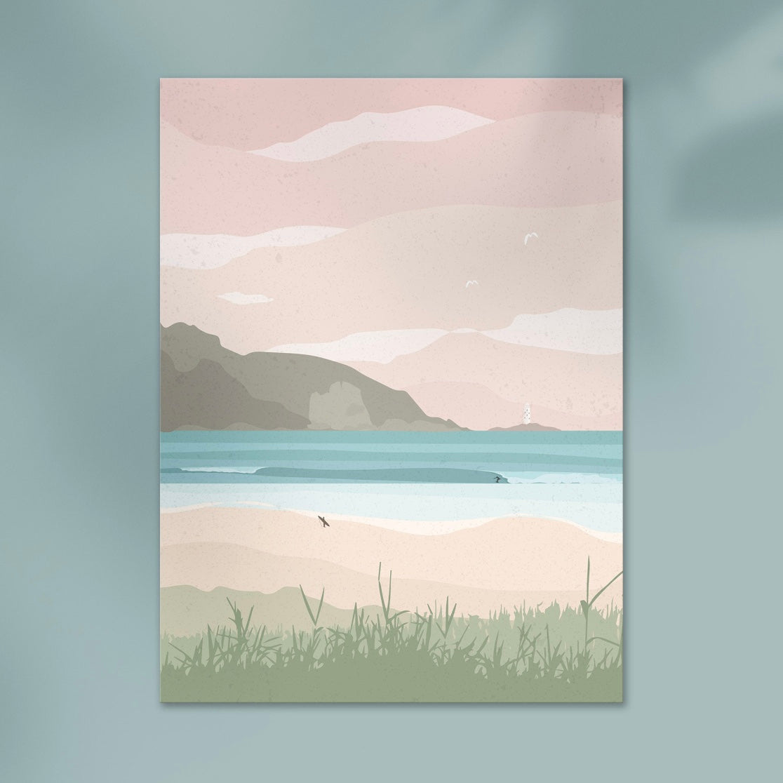 Cornwall Beach A4 Print ~ Alesa Design