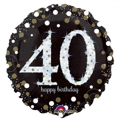 40 Sparkling Black & Gold Balloon