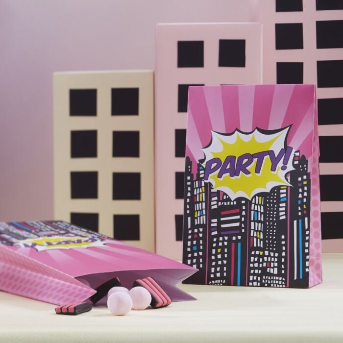 Superhero Pink Party Bags