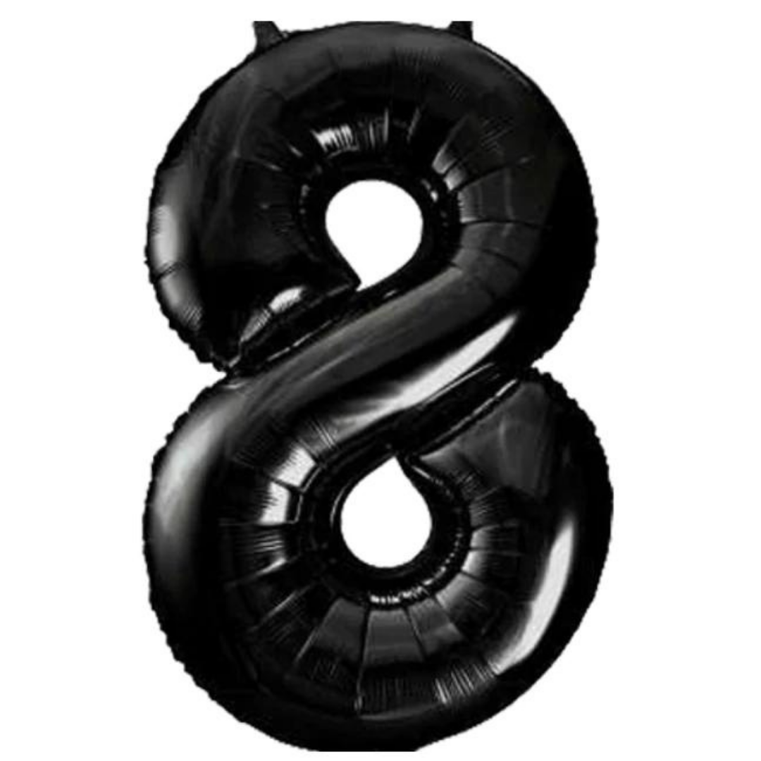 Number Balloon - 8 - Black