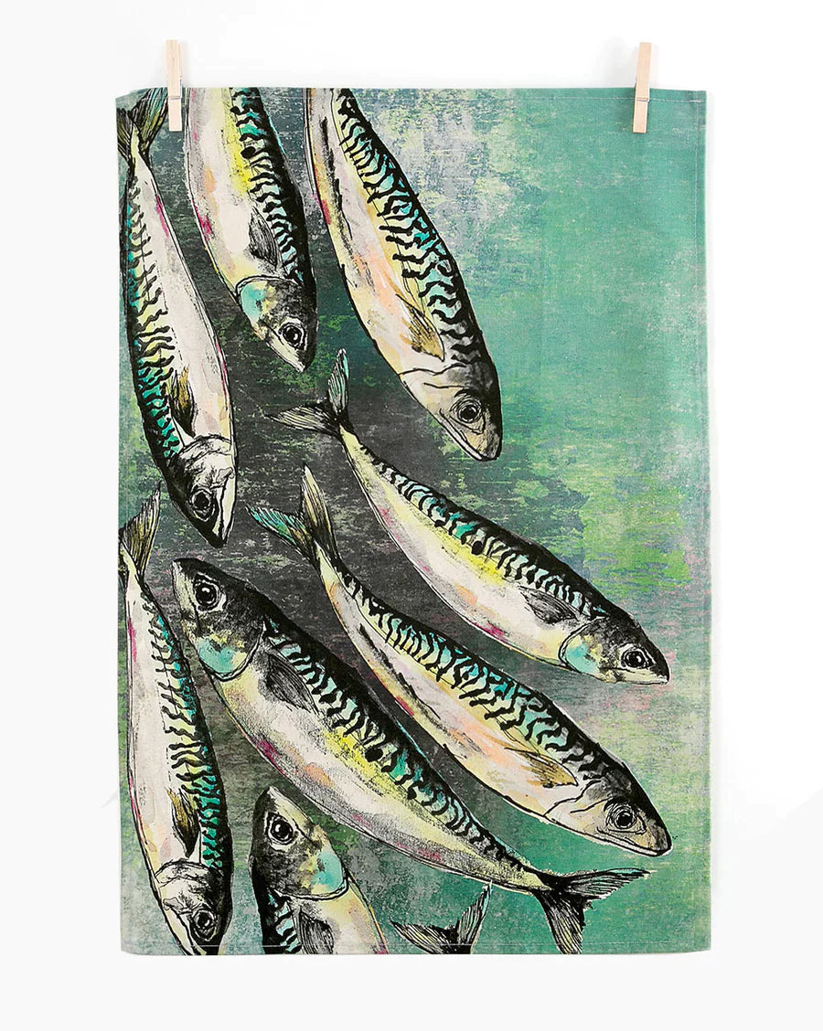 Mackerel Shoal Tea Towel